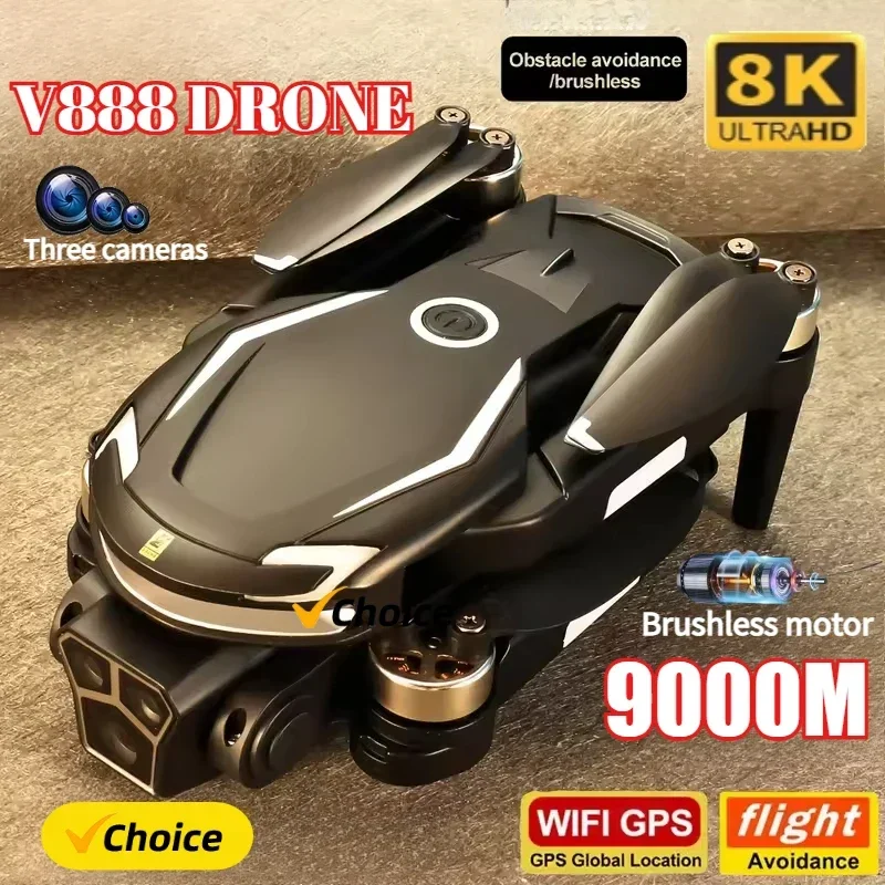 Drone Mapping - Neue V888 Drohne 8K GPS Dreifach-Kamera